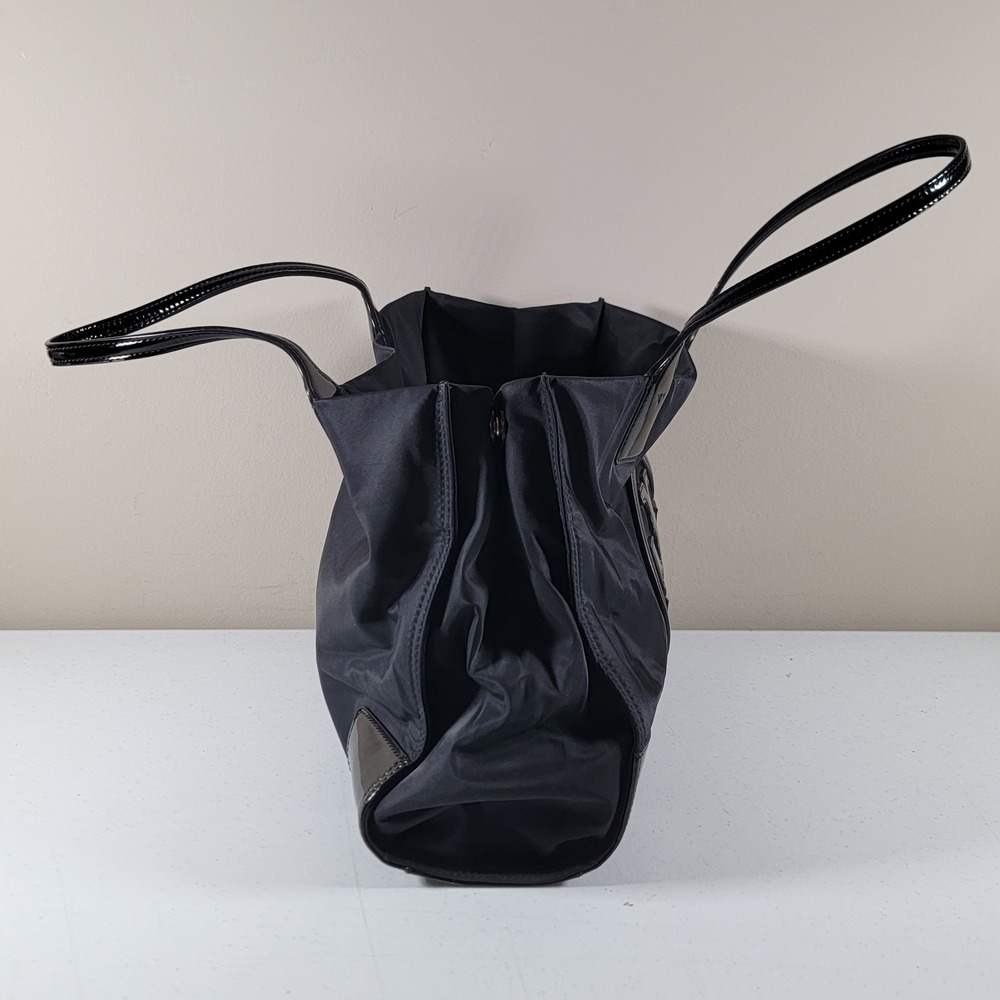 Tory Burch Ella Tote Bag Large Black Nylon Shoulder Bag - Picture 4 of 9